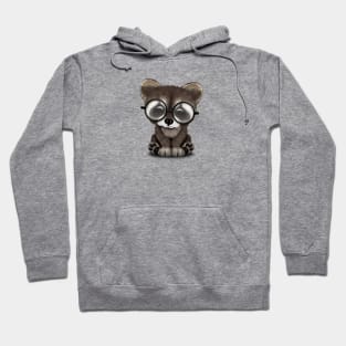 Cute Nerdy Raccoon Wearing Glasses Hoodie